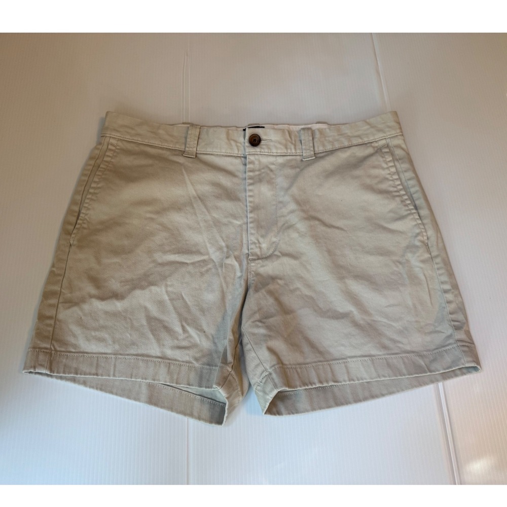 J.Crew Mens 5 Inch Inseam Chino Shorts Khaki Tan Size 33 Cotton Twill